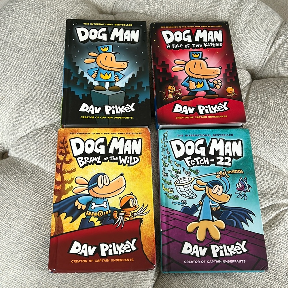 Dog Man Graphic Novels. Set of 4. By Dav Pilkey